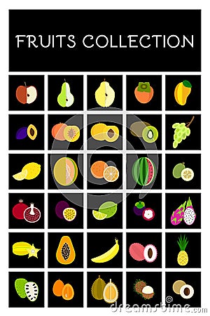 Set of vector fruits Vector Illustration