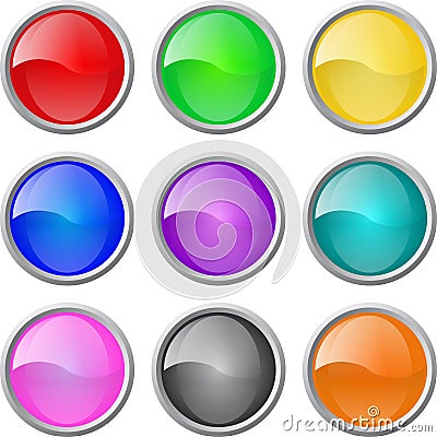 Set of vector glossy web blank buttons Vector Illustration