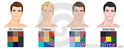 Set of vector hand drawn men with different types of male appearance. Vector Illustration