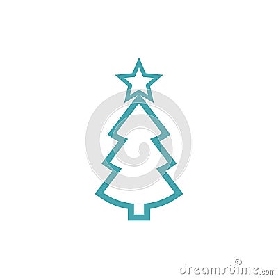 Vector icons fir-tree and star Stock Photo