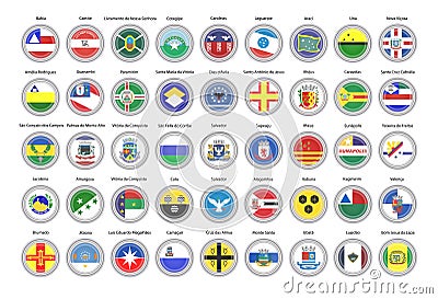 Set of vector icons. Flags of Bahia state, Brazil. Vector Illustration