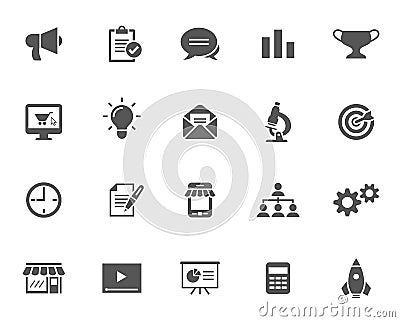 Set of vector icons for marketing Vector Illustration