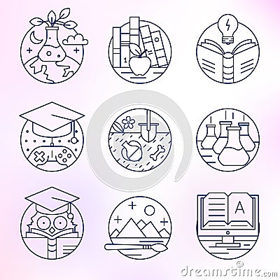 Set of vector icons in modern linear style. Vector Illustration