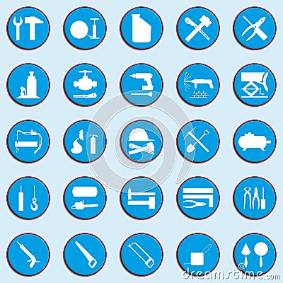Set of vector icons on a theme of repair work. Vector Illustration