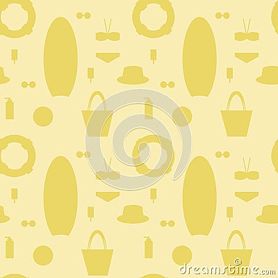 Set of vector images - beach accessories Vector Illustration