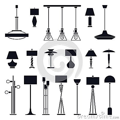 Set of vector indoor lights Vector Illustration