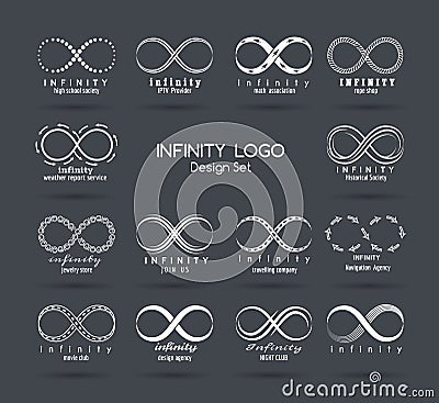 Set of vector infinity logo design Vector Illustration