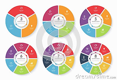 Set of vector infographic circle templates Vector Illustration