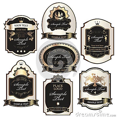 Set of vector label templates Vector Illustration