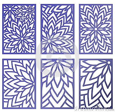 Set of Vector Laser cut panels. Abstract Pattern template for de Vector Illustration