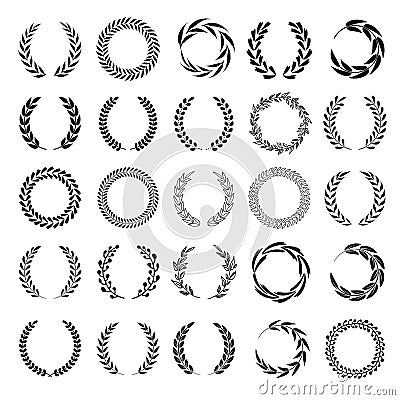 Set of vector laurel wreaths. Vector Illustration