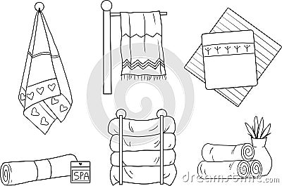 A set of vector linear towels Vector Illustration