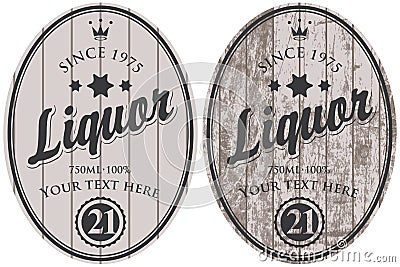 Set of vector liquor labels Vector Illustration