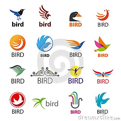 Set of vector logos birds Vector Illustration