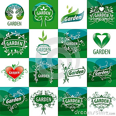 Set of vector logos for the garden Vector Illustration