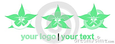 Set of vector logos of green leaves. Vector Illustration