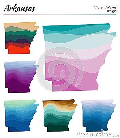 Set of vector maps of Arkansas. Vector Illustration