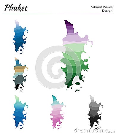 Set of vector maps of Phuket. Vector Illustration