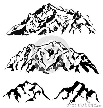 Set of vector mountain silhouettes. Vector Illustration