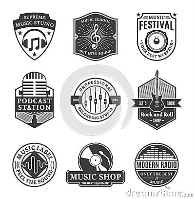 Set of Vector Music Logo, Icons and Design Elements Vector Illustration