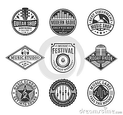 Set of Vector Music Logo, Icons and Design Elements Vector Illustration