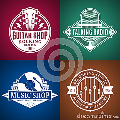 Set of Vector Music Logo, Icons and Design Elements Vector Illustration