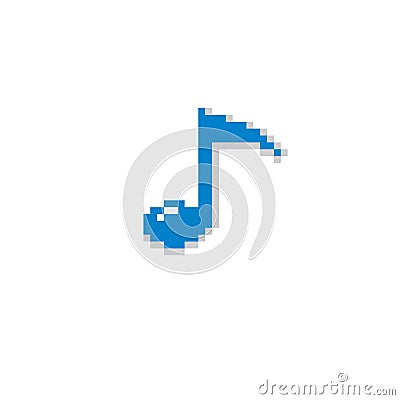 Set of vector musical notes retro sign made in pixel art style. Vector Illustration