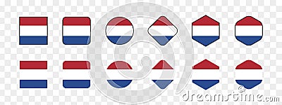 Set of Vector Netherlands flag, Netherlands flag illustration, Netherlands flag picture, Netherlands flag image, vector Vector Illustration