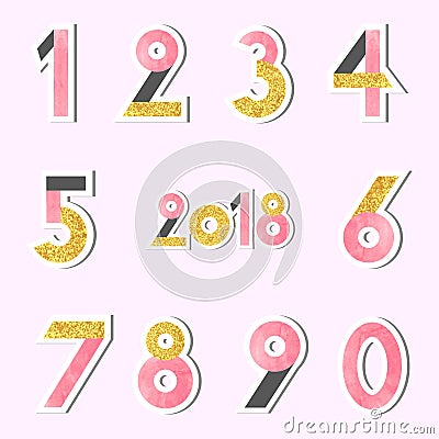 Set of vector numbers Vector Illustration