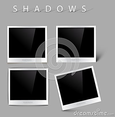 Set of vector photos with shadow effects Vector Illustration