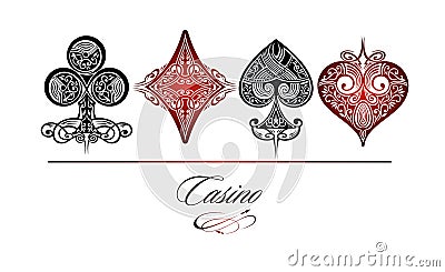 Set of vector playing card symbols Vector Illustration