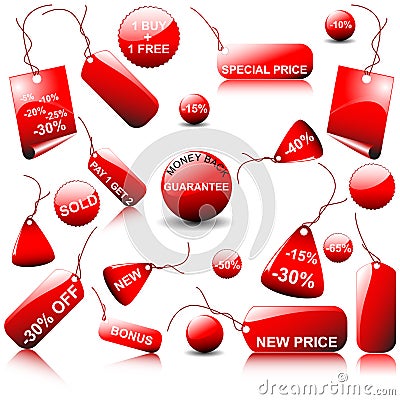 Set of vector price tags Vector Illustration