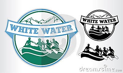 Set of vector rafting emblems logo Vector Illustration