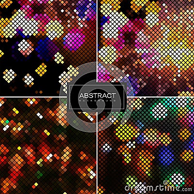 Set of vector shiny mosaic backgrounds Vector Illustration