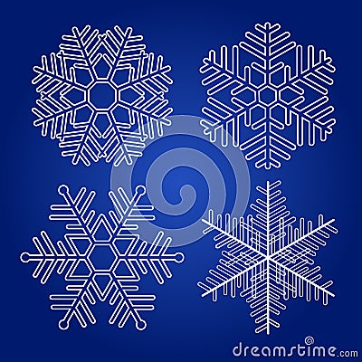 Set of vector snowflakes Vector Illustration