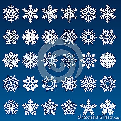 Set of vector snowflakes Vector Illustration