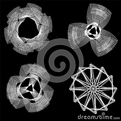 Set of vector spirograph multipurpose elements Vector Illustration