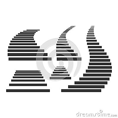 A set of vector stairs leading up, to the exit, to heaven Vector Illustration