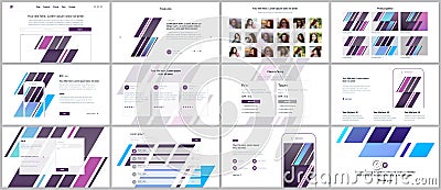 Set of vector templates for website design, minimal presentation Stock Photo