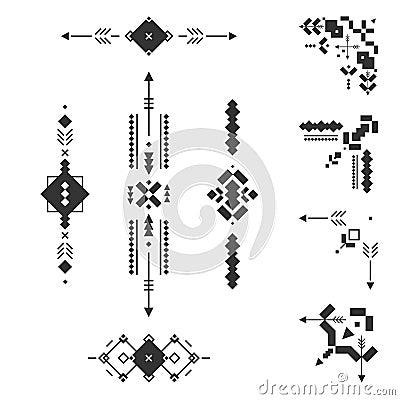 Set of vector Tribal elements Vector Illustration