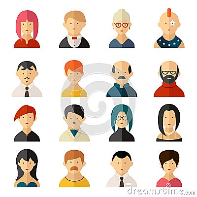 Set of vector user interface avatar icons Vector Illustration