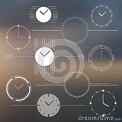 Set of vector watch design elements. Vector Illustration