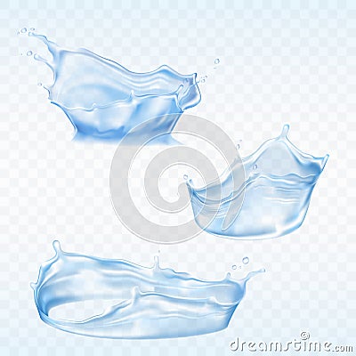 Set of vector water splashes Vector Illustration