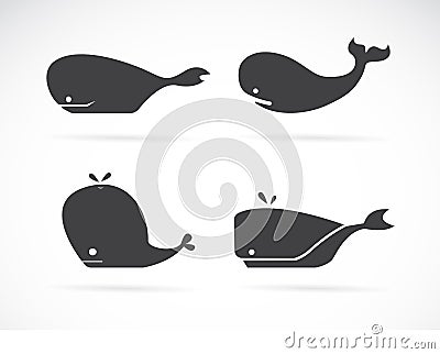 Set of vector whale icons Vector Illustration