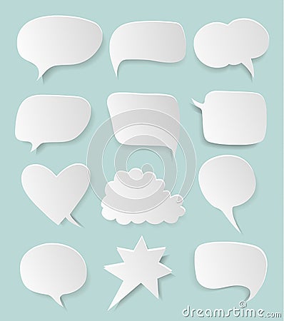 Set of vector white speech bubbles Vector Illustration