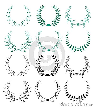 Set of vector wreaths Vector Illustration