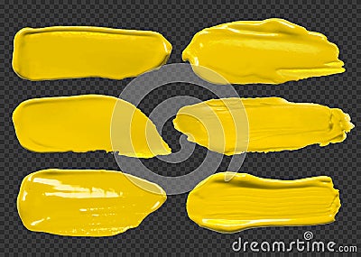 Set of vector yellow glossy paint texture - acrylic banners for Your design Vector Illustration