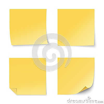 Set of vector yellow stickÑƒ notes Vector Illustration