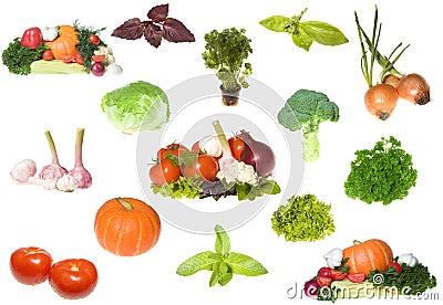Set of vegetables collection Stock Photo