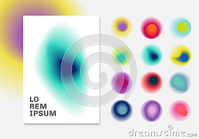 Set of vibrant gradient blurs background. Abstract colorful gradients contemporary designs Vector Illustration